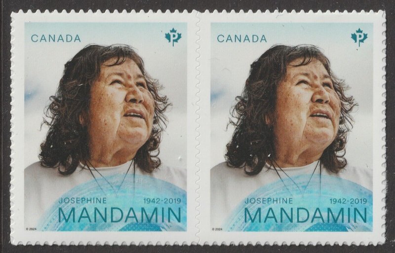 Canada 3453 Indigenous Leaders Josephine Mandamin P horz pair MNH 2024