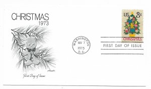 US 1508 8c Christmas Tree on FDC Artmaster Cachet Unaddressed ECV $7.50