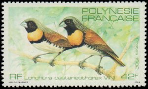 French Polynesia #371-372, Incomplete Set(2), 1982, Birds, Never Hinged