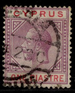 CYPRUS QV SG89, 1pi carmine & blue, USED. Cat £50.