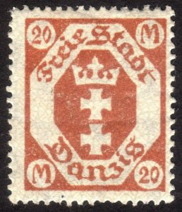 1923, Danzig, 20Mk, MNH, Sc 103, Mi 126Y
