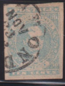 US Confederates and Possessions #CSA2e VF Light Milky Blue Cat Value: $325