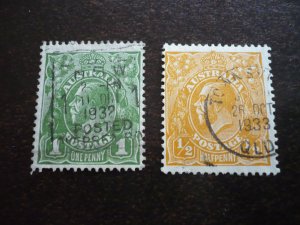 Stamps - Australia - Scott# 113-114 - Used Part Set of 2 Stamps