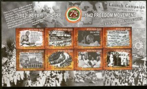 India 2017 Freedom Movement Quit India Mahatma Gandhi Non-Voilence M/s MNH