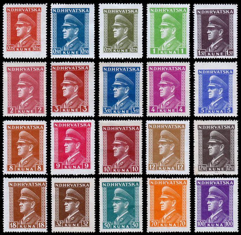 Croatia Scott 61-80 (1943-44) Mint H F-VF Complete Set Y