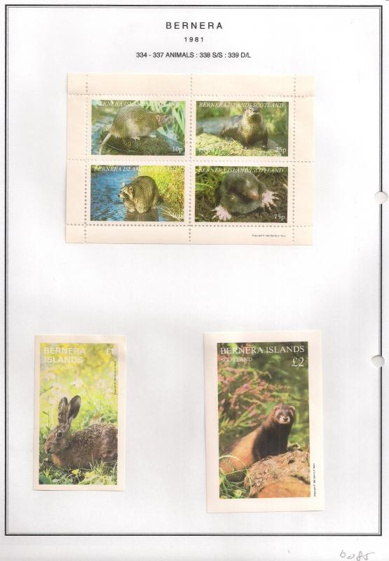 SCOTLAND - BERNERA - 1981 - Animals - 4v Perf, Min, D/L  Sheets - MLH