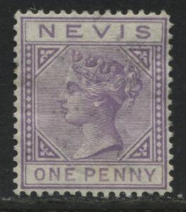 Nevis QV 1880 1d violet unused no gum