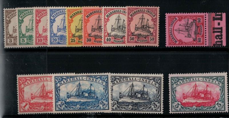 Marshall Islands 13-25 1901 Mint SCV$ 168.00 Set