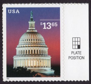 Scott #3648 $13.65 Capitol Dome at Dusk Single Stamp - MNH