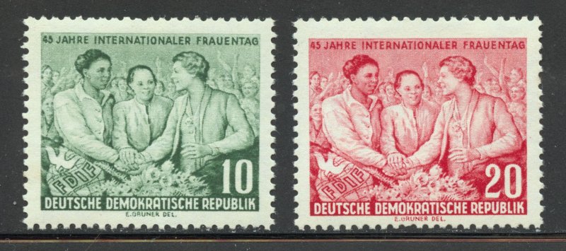DDR Scott 233-234 Unused LHOG - 1955 Intl Women's Day - SCV $1.80