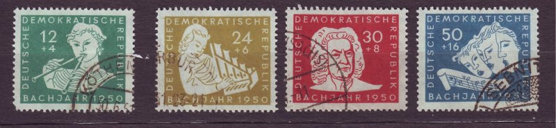 J23273 JLstamps 1950 germany DDR used set #b17-20 music bach