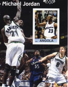 Angola 2002 Michael Jordan Souvenir Sheet  #2  Perforated  MNH