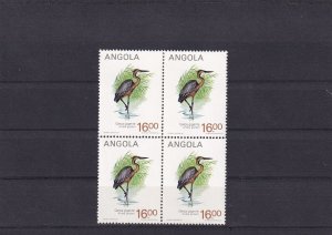 SA24d Angola 1984 Birds - Goliath heron, mint block of 4