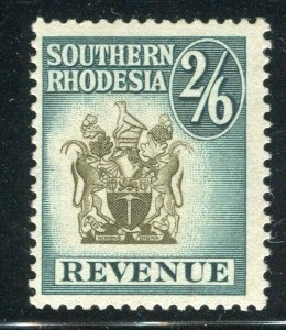 RHODESIA; 1950s early QEII Revenue issue fine Unused 2s. 6d. value