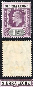 Sierra Leone SG88a 1 1/2d Mult Crown Variety Damaged Frame and Crown Fine M/M