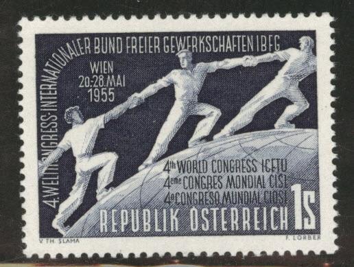 Austria Osterreich Scott 605 MH* 1955 Free Trade stamp