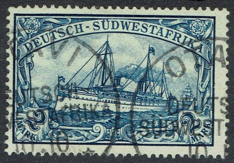 GERMAN SOUTH WEST AFRICA 1901 YACHT 2MK NO WMK USED 