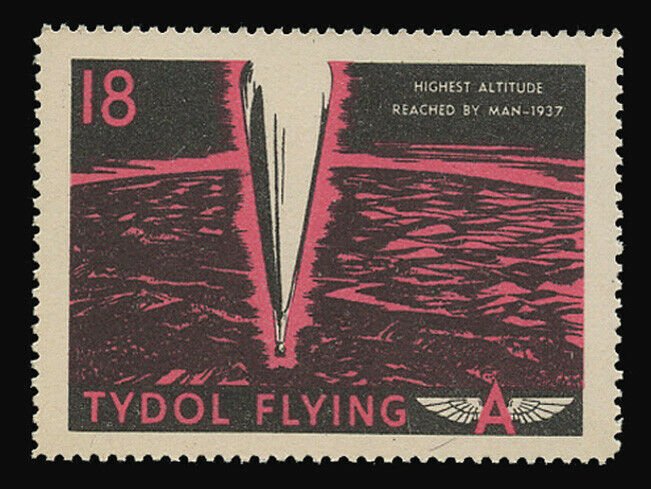TYDOL FLYING A POSTER STAMPS OF 1940 - #18, HIGHEST ALTITUDE REACHED BY MAN