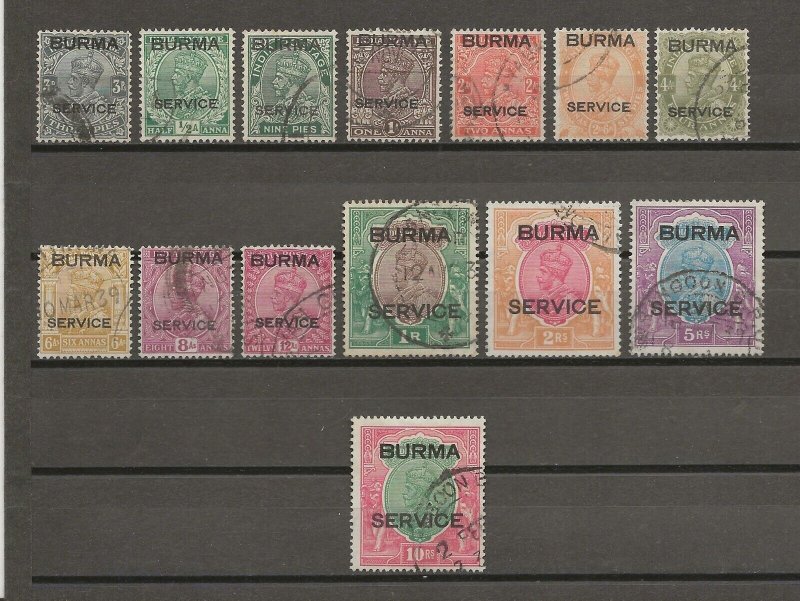 BURMA 1937 SG O1/14 USED Cat £550