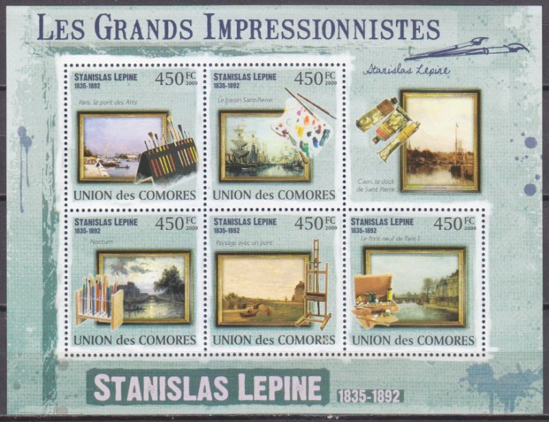 2009 Comoros Islands 2550-54KL Painting / Stanislas Lepine 10,00 €