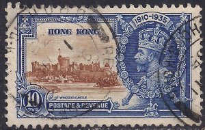 Hong Kong 1935 KGV 10ct Silver Jubilee used SG 135 ( B28 ) 