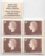 Canada BK53a. Block of 4 + label.  Elizabeth II