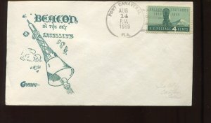 AUG 14 1959 BEACON IN THE SKY SATELLITE GOLDCRAFT LAUNCH COVER (LV 925)