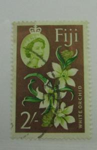 c1960 Fiji SC #184 WHITE ORCHID QEII  used stamp