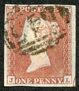 1841 Penny Red (JL) Ivory Head Very Fine Four Margin