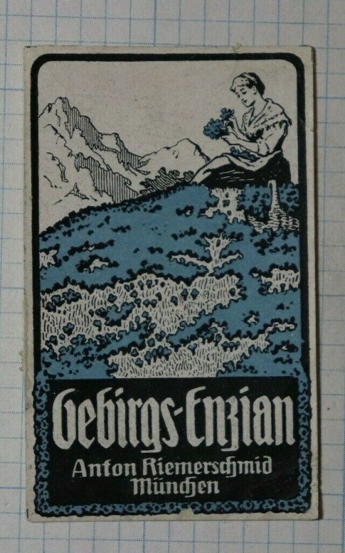  Mountian Gentian Clear Schnapps Alcohol German Brand Poster Stamps Ads