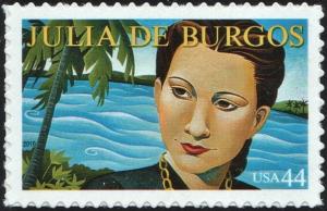 SC#4476 44¢ Literary Arts: Julia de Burgos Single (2010) SA