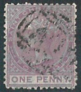 70573 -  Saint CHRISTOPHER  - STAMPS: Stanley Gibbons #  2 Nice watermark - USED