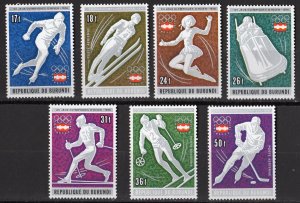 Burundi 1976 Sc#491/494C234/236 INNSBRUCK OLYMPICS FIGURE SKATING Set (7) MNH