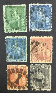 MOMEN: BARBADOS SG #43/47,44a 1870-71 USED £450 LOT #62072