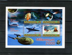 Angola 2001 Concorde Halley's Comet Sheet Perforated mnh.vf