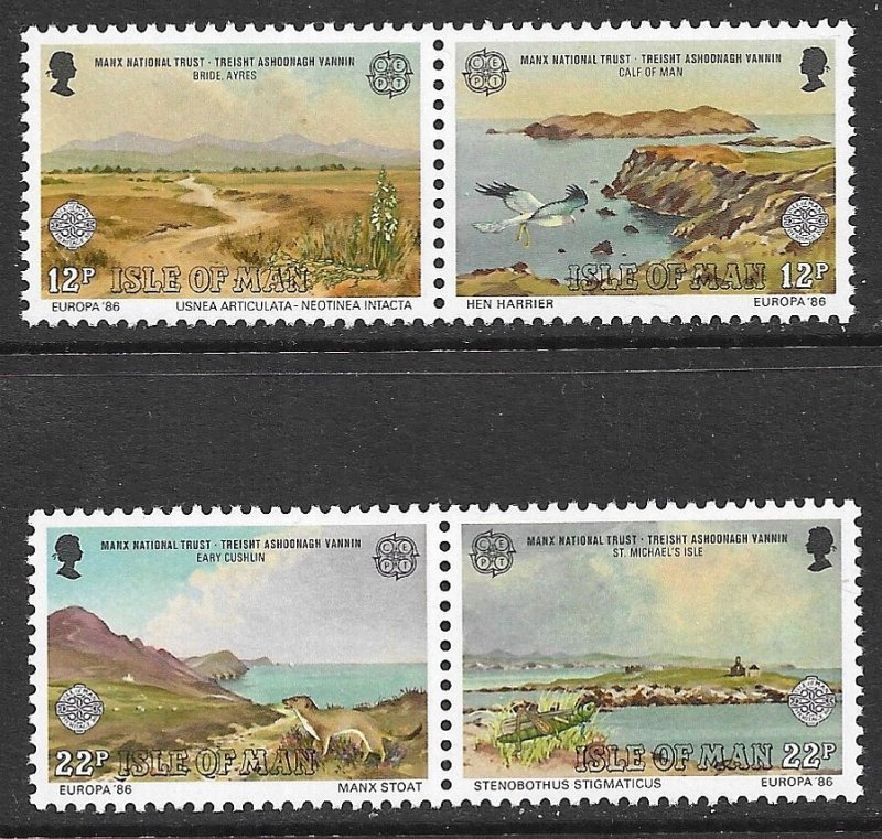 GB ISLE OF MAN 1986 EUROPA National Trust Set Sc 306-307 MNH