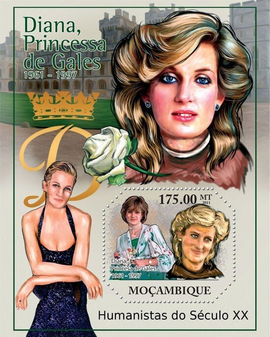 MOZAMBIQUE - 2011 - Princess Diana - Perf Souv Sheet -Mint Never Hinged