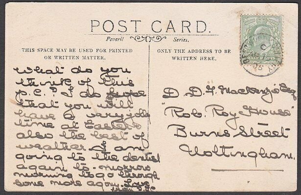 GB 1905 postcard of Bestwood Lodge - BESTWOOD COLLIERY cds..................R137