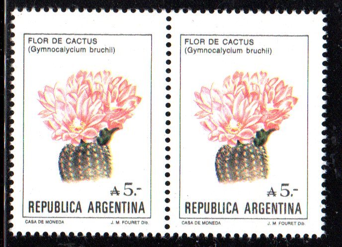 ARGENTINA 1526 MNH PAIR SCV $7.00 BIN $4.20 FLOWERS