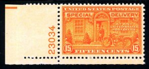 USAstamps Unused XF-S US 1931 Special Delivery Plate # Single Scott E16 OG MNH 