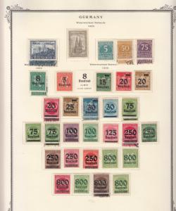 Germany - 1919/1923 Inflation stamp collection on Scott pages