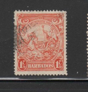 BARBADOS #195     1938-47   1 1/2p   SEAL OF THE COLONY   USED  F-VF   s