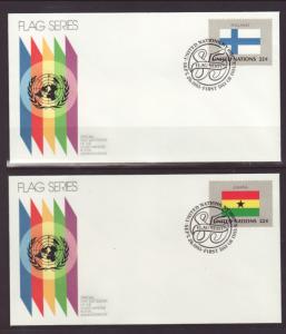 UN New York 450-465 Flags 1985 Geneva S/16 U/A FDC