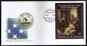 Micronesia 2003 St. Petersburg Museum Paintings Art Sc 585 M/s FDC # 16569