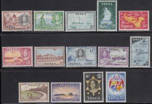 Tonga 1953 MH Sc 100-113 Scenic Issue Maps, Coat of Arms