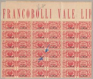 53678 - ITALY COLONIES: LIBIA - Saxon 15 block of 46 pieces - 1 VARIETY'-