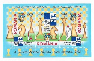 ROMANIA Sc 4546 NH SOUVENIR SHEET OF 2002 - CHESS