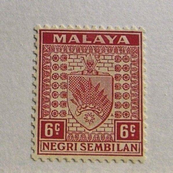 MALAYA NEGRI SEMBILAN  Sc# 25 * MH, coat of arms, postage stamp, Fine +