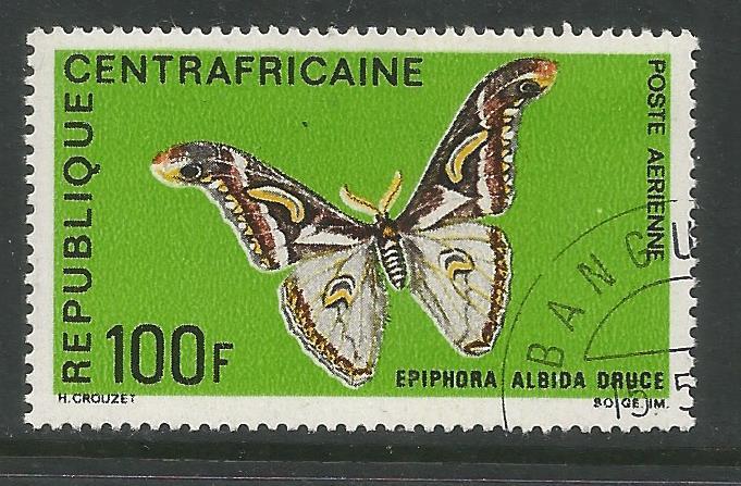 CENTRAL AFRICAN REPUBLIC  C70  USED, EPIPHORA ALBIDA DRUCE