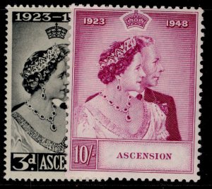 ASCENSION GVI SG50-51, 1949 ROYAL SILVER WEDDING set, LH MINT. Cat £50.